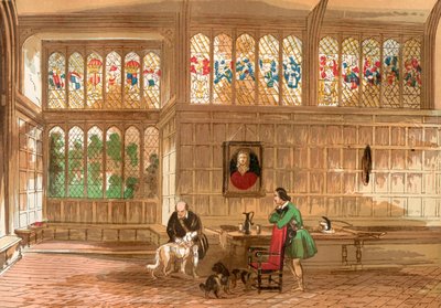 Hall at Ockwells, Berkshire, England, from Old England: A Pictorial Museum, pub. 1847 by English School
